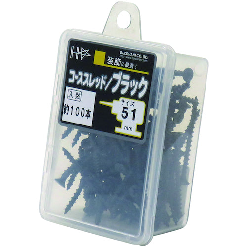 DAIDOHANT HC 컬러 코스 스레드 51 블랙 (약 100 개) 10176730 1 PK