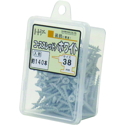 DAIDOHANT HC 컬러 코스 스레드 38 화이트 (약 140 개) 10176734 1 PK