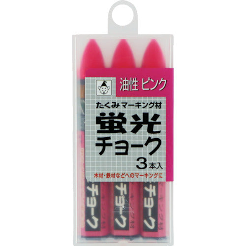 Takumi fluorescent chalk, pack of 3, pink, 464, 1 piece