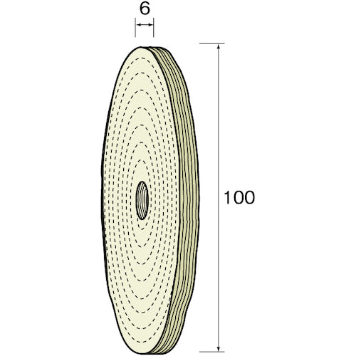 Minimo 綿バフホイール 中仕上げ用 φ100 (2個入) NA6533 1 PK