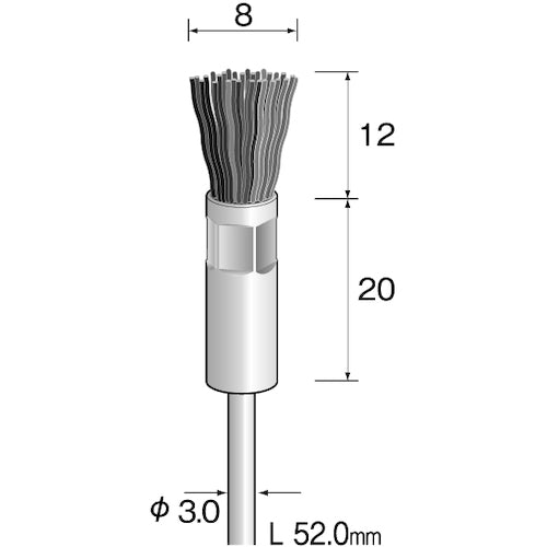 Minimo Diamond Abrasive Nylon Brush End #400 Φ8 FC3251 1 piece