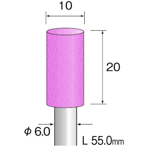 Minimo 研磨用ゴム砥石 WA ハード#600 φ10 (5本入) DB4204 1 袋