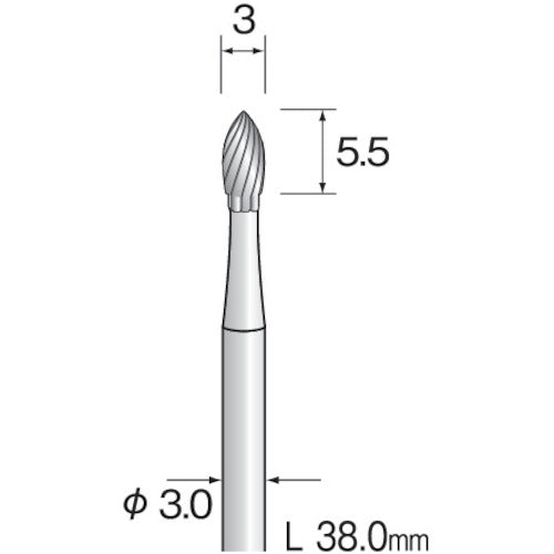 Minimo 초경 커터 나선형 컷 Φ3 축경 3.0mm BC2301 1개