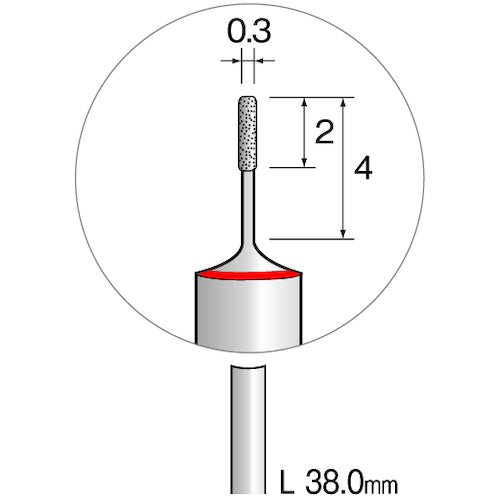 Minimo 정밀 전착 CBN 바 초경축 #600 Φ0.3 JA2004 1개