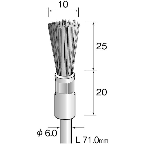 Minimo Metal Brush End Stainless Steel Straight Bristles φ10 (3 Pieces) FC4661 1 Bag
