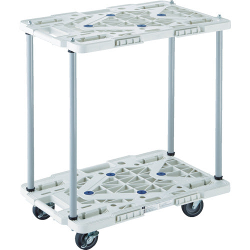 TRUSCO Plastic Cart 2-Tier Route Van 600X400 No Handle with Stopper Black MPK-6020S-BK 1 Unit
