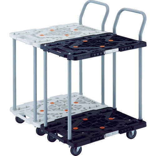 TRUSCO 수지제 대차 2단식 루트 밴 600X400 핸들 첨부 블랙 MPK-6024-BK 1대