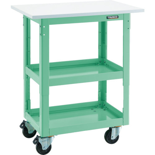 TRUSCO Tool Wagon Dolphin Height Adjustable with Tabletop 4 Wheels Young Green DLWS-A963TJ-YG 1 Unit