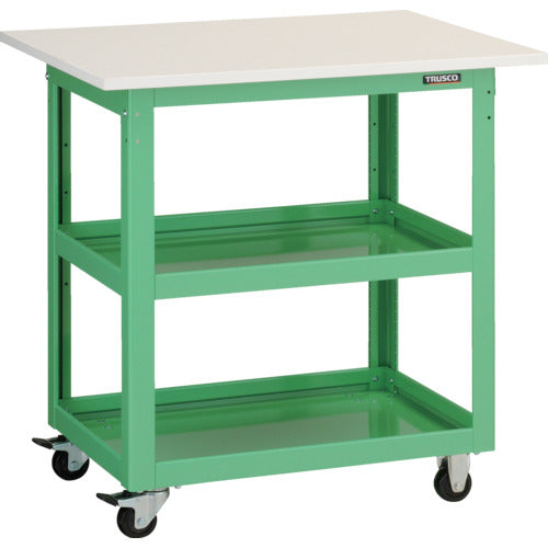 TRUSCO Tool Wagon Dolphin Height Adjustable W750 with Top Plate Young Green DLWS-A973T-YG 1 Unit