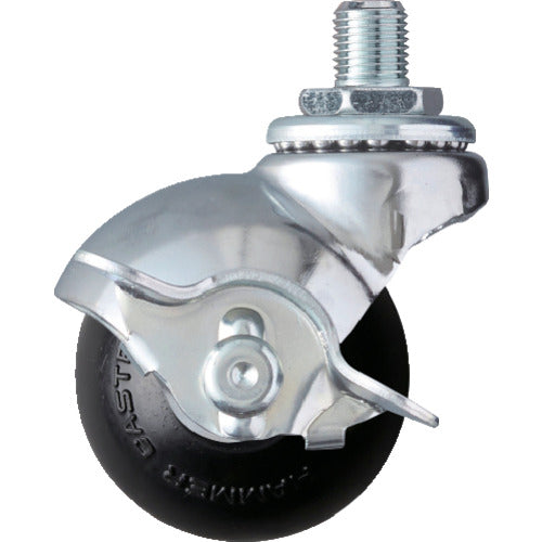 ハンマー ねじ込み式UNF1/2 旋回式ゴム車輪 50mm ストッパー付 40515A-10R50 1 個