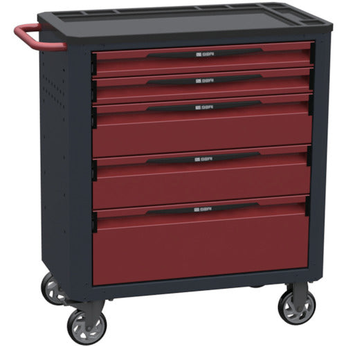 SORI キャビネットワゴン 8000 5段 赤 800X450X950 8500R 1 台