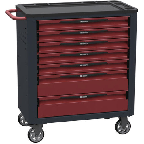 SORI キャビネットワゴン 8000 7段 赤 800X450X950 8700R 1 台