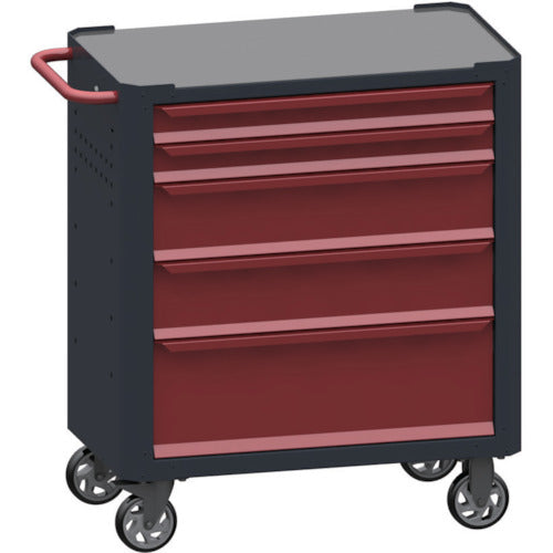 SORI キャビネットワゴン 7000 5段 赤 800X450X950 7500R 1 台