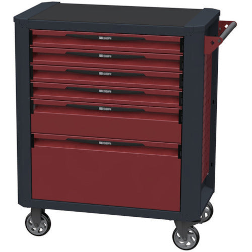 SORI キャビネットワゴン 12000 6段 赤 850X470X1020 12600R 1 台