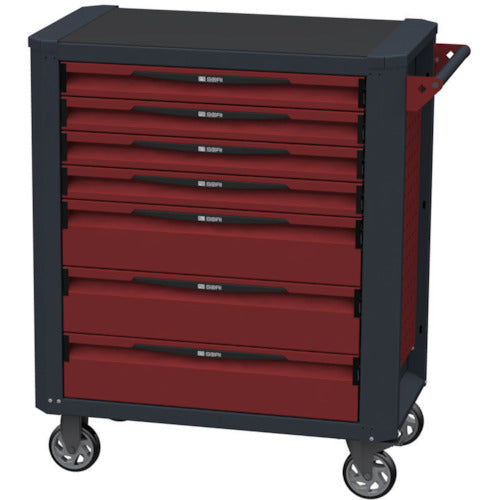 SORI キャビネットワゴン 12000 7段 赤 850X470X1020 12700R 1 台