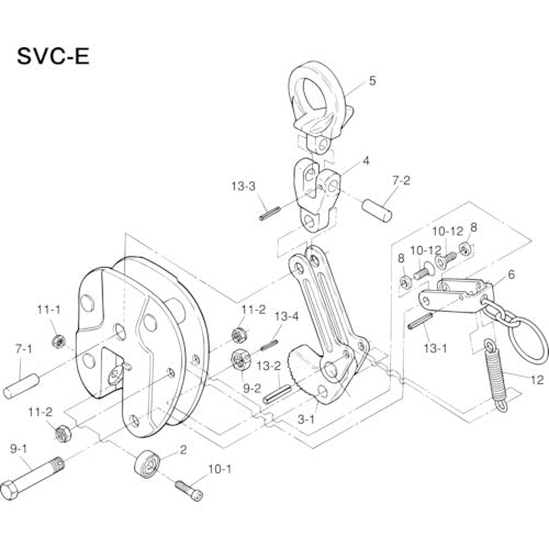 Super Vertical Lifting Clamp (SVC-E) Cam Set SVT1.5E 1 S