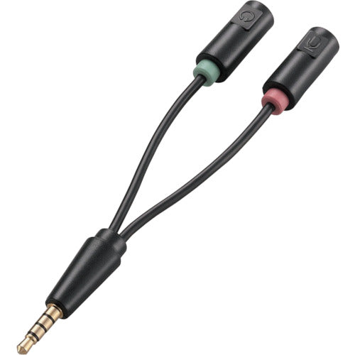 ELECOM φ3.5mm conversion cable for headset AV-35AD02BK 1 piece