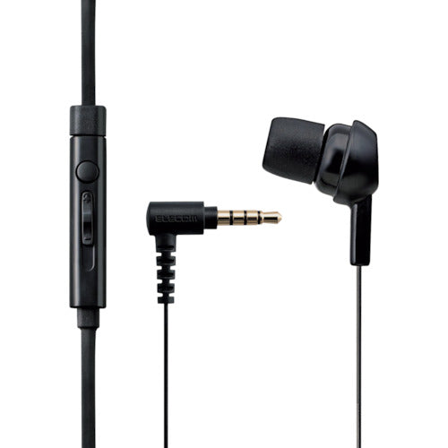 ELECOM 스마트폰용 모노럴 헤드폰 마이크 편귀 타입 블랙 EHP-MC3520BK 1개
