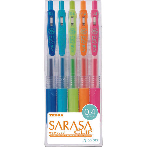 Zebra Ballpoint Pen Sarasa Clip 0.4 5-Color Set JJS15-5CA 1 S