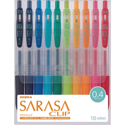 Zebra Ballpoint Pen Sarasa Clip 0.4 10-Color Set JJS15-10CA 1 S