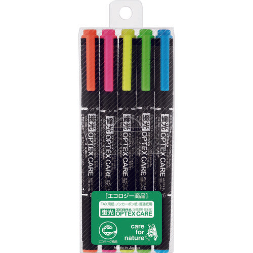 ゼブラ 蛍光オプテックス ケア 5色セット WKCR1-5C 1 S