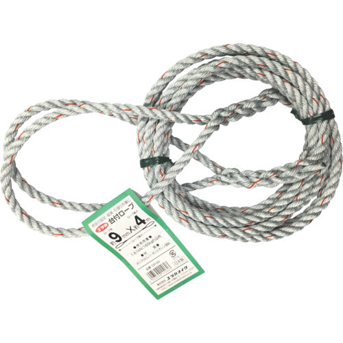 ユタカメイク 台付ロープ PE&PP混紡ロープ 9mmX4m DR-94 1 本
