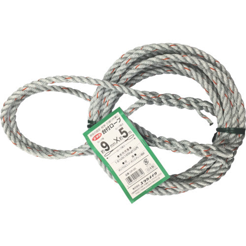 ユタカメイク 台付ロープ PE&PP混紡ロープ 9mmX5m DR-95 1 本