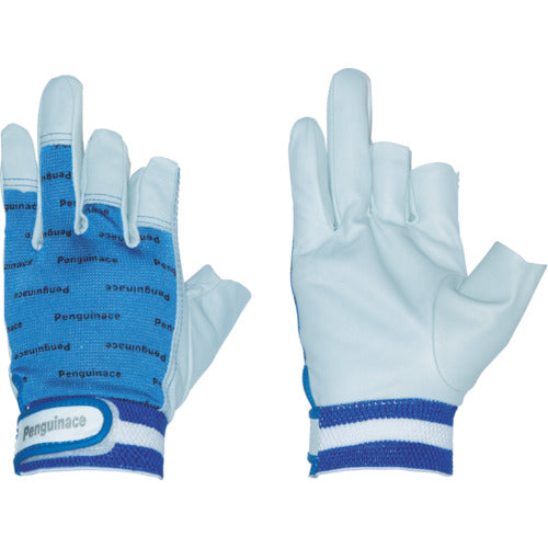 펭귄 에이스 국산 소 가죽 장갑 오픈 핑거 블루 M 사이즈 TH-533 1 쌍