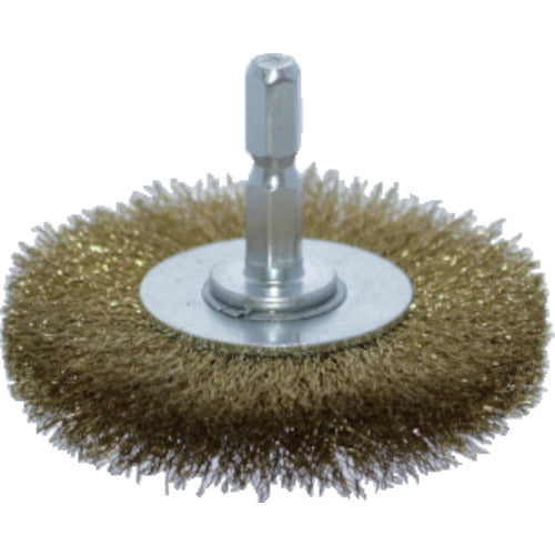TRUSCO Shaft Wheel Brush φ65 x Shaft 6.35 Brass Wire Wire Diameter 0.15 TB-6234-60 1 pc