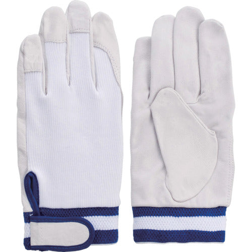 Fuji Glove Pig Leather Gloves (Velcro cuffs) EX-234 White LL 5968 1 pair