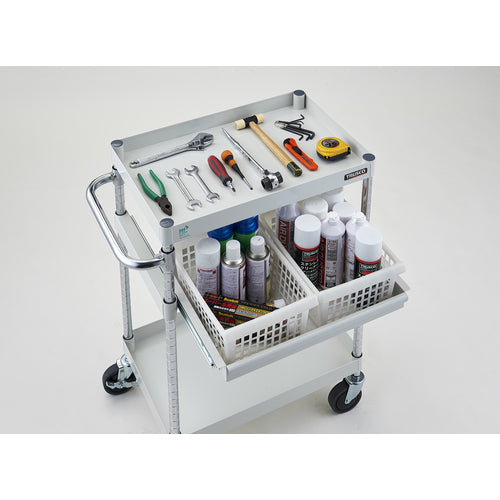 TRUSCO Tool Wagon Phoenix Wagon, Low-noise, 600 x 400, 4-tier, 2-tier slide, Young Green, PEW-962M2-YG, 1 unit