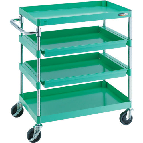 TRUSCO ツールワゴン フェニックスワゴン 省音 750X500 4段 スライド2段付 ホワイト PEW-972M2-W 1 台