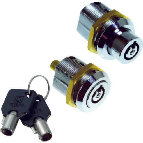 TRUSCO 실린더 자물쇠 푸시 록 서클형 Φ25-35 CL-CA155 1개