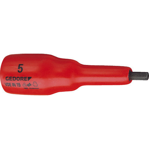 GEDORE Insulated Hexagon Bit Socket 1/2, 6mm across, 6124560, 1 pc