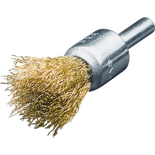 LESSMANN Shaft-mounted end brush, brass wavy line 0.2, Φ12, 451541, 1 piece