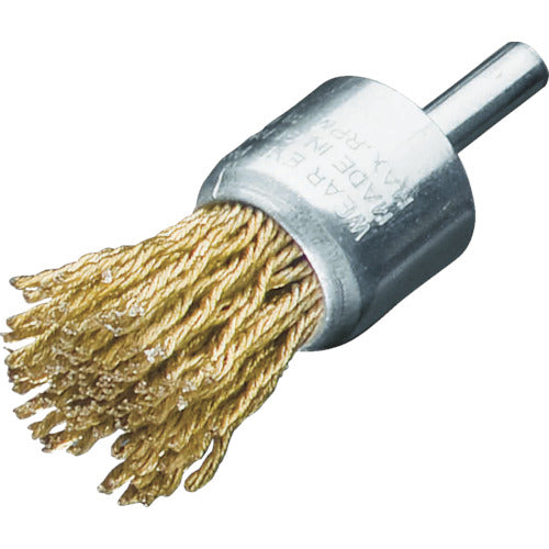 LESSMANN 【売切廃番】 軸付エンド型ブラシ コード真鍮波線0.22 Φ30 456705 1 個