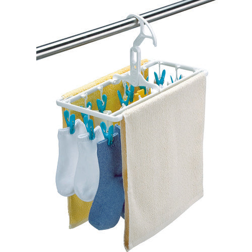 TRUSCO 屋内外用樹脂ピンチハンガー 青 ピンチ16個付 TSGPH-16-B 1 個