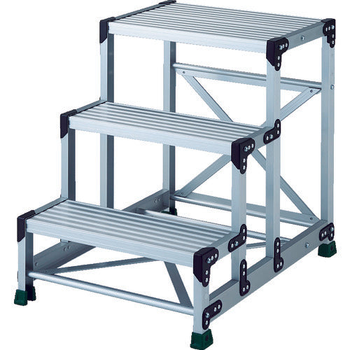 TRUSCCO 알루미늄 합금제 작업대 3단 높이 0.75m 상판 600×400 TSF-3675 1대