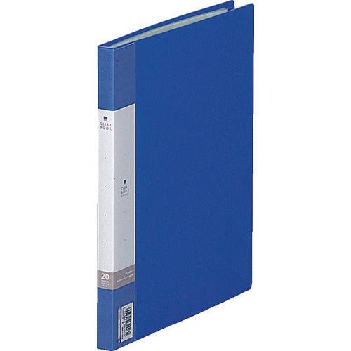 LIHIT 클리어 파일 B5/S형 클리어 북(세로형·고정식) 포켓 20장 파랑 G3207-8 1권