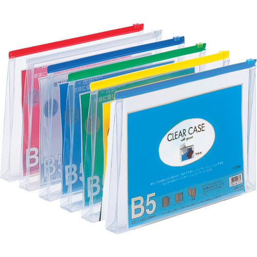 LIHIT B5クリヤーケース(マチ付) 藍 F73SM-AI 1 枚