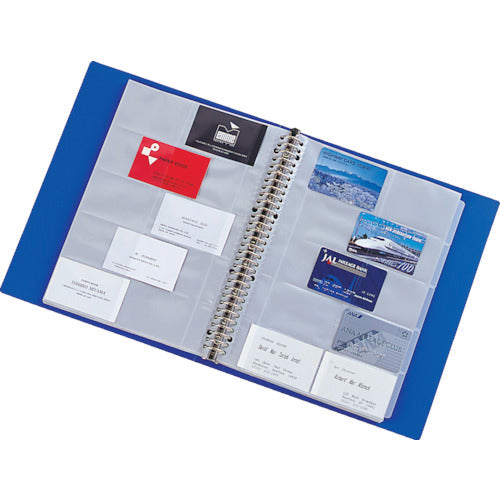 LIHIT Business Card Book <Pocket Exchange Type 500 Names> Blue G8802-8 1 Book