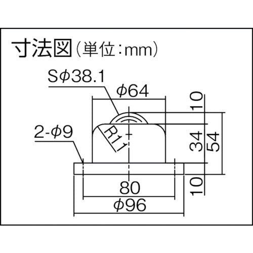 플레인 베어 볼 캐스터 플레인 베어 상향용 플랜지 타입 스틸제 PV260F 허용 하중 400kg PV260F 1개