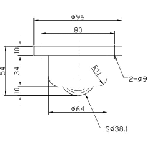 플레인 베어 볼 캐스터 플레인 베어 하향용 플랜지 타입 스테인리스제 PV260FMS 허용 하중 500kg PV260FMS 1개