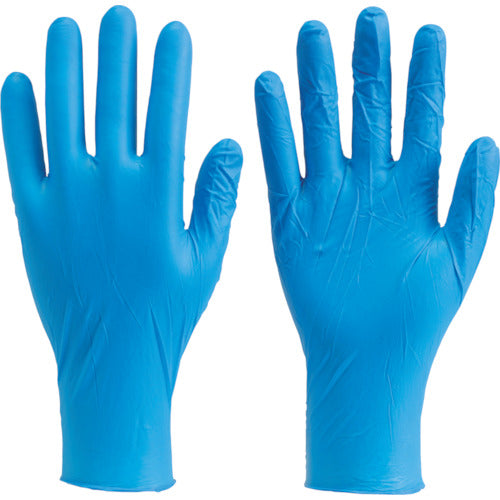 TRUSCO 【売切廃番】TRUSCO 使い捨て極薄手袋ニトリル製粉付き SSブルー (100枚入) TGL-725N-SS 1 箱