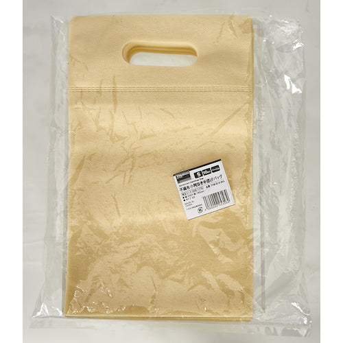 TRUSCO 不織布小判抜き手提げバッグ S 10枚入 ベージュ THKB-S-BG 1 袋