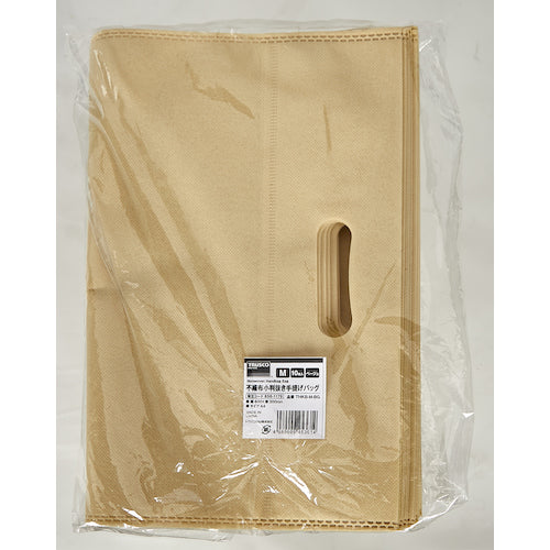 TRUSCO 不織布小判抜き手提げバッグ M 10枚入 ベージュ THKB-M-BG 1 袋