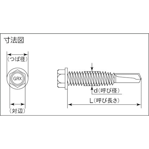 MIYAGAWA ステン板対応ドリルねじ六角No.5GRX 5.5X45 4本入 GX001-45-PC1 1 袋