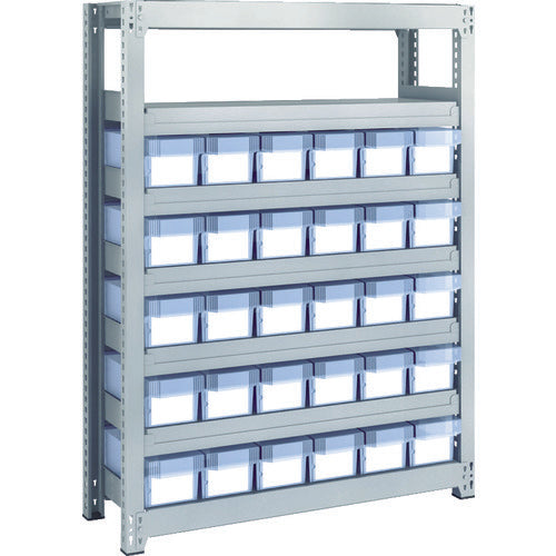 TRUSCO Steel Rack M2 Type Light-Medium Duty Shelf H1200 with Plastic Transparent Drawer Small x30 M2-4337-C30 1 Unit