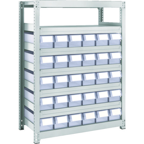 TRUSCO Steel Rack M2 Type Light-Medium Duty Shelf H1200 with Plastic Transparent Drawer Small x30 M2-4347-C30 1 Unit