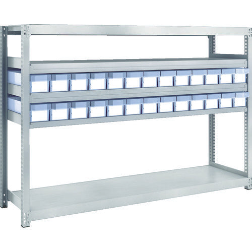 TRUSCO Steel Rack M2 Type Light-Medium Duty Shelf H1200 with Plastic Transparent Drawer Small X26 M2-4645-C26 1 Unit